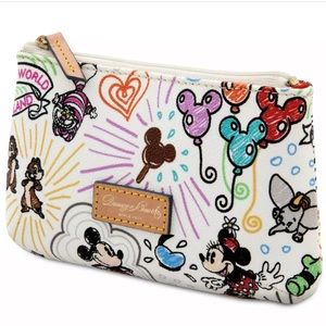 Dooney & Bourke Disney Sketch Cosmetic Case Zippered Pouch Excellent Condition